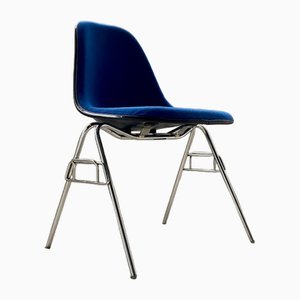 Side Chair in Blue Fiberglass and Hopsak by Charley Eames for Herman Miller by Vitra, 1970s
