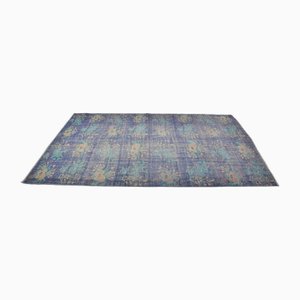 Handgemachter Vintage Teppich in Marineblau