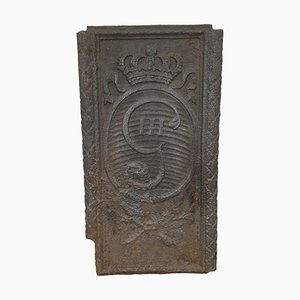 Antique Gustavian Fireback in Cast Iron, 1792