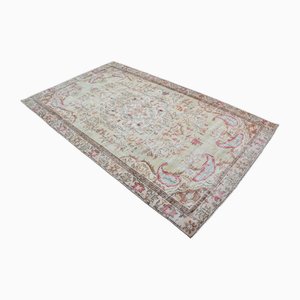 Distressed Faded Pale Oushak Rug