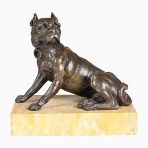 Bulldog antiguo de bronce, de finales del siglo XIX