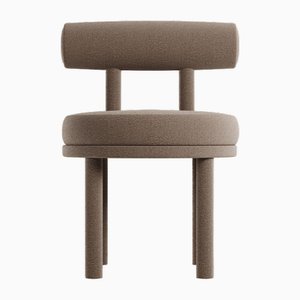 Collector Moca Chair in Boucle Brown Blue by Studio Rig