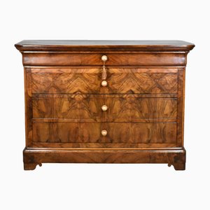 Antique French Louis Philippe Burr Walnut Commode