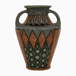 Vase mit Griffen aus Steingut, 1920er
