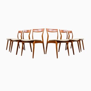 Mid-Century Modern Teak Dining Chairs attributed to R. Borregaard for Viborg Stolefabrik, Denmark, 1960s, Set of 6