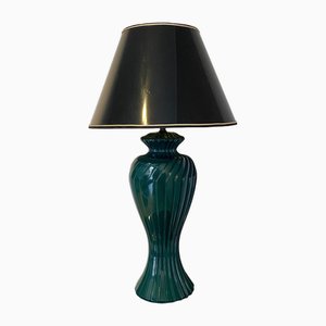 Table Lamp in Green Lacquered Porcelain, Italy, 1970s