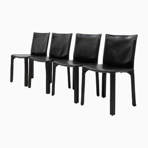 Cab 412 Chairs by Mario Bellini for Cassina, 1980s, Set of 4