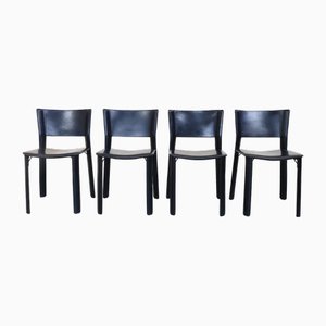 Leather S91 Dining Chair from Fasem, 1980s, Set of 4