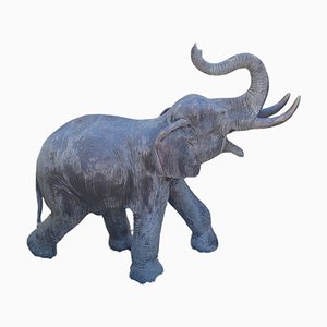 Scultura di elefante a grandezza naturale, anni '80, bronzo