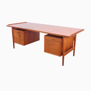 Großer Teak Executive Modell 207 Schreibtisch von Arne Vodder für Sibast, 1950er