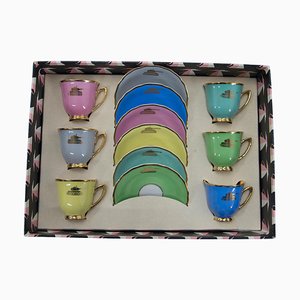 Cups and Saucers with Tanks, Karlsbad, 1970s, Set of 12