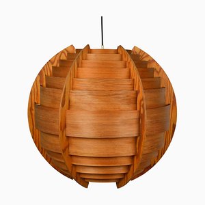 Large Globe Bentwood Pendant by Hans-Agne Jakobsson for Ab Ellyset, 1960s
