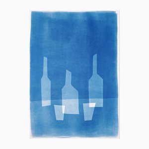 Kind of Cyan, Three Bottles for Two People, 2023, Monotype