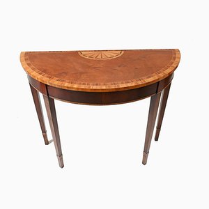 Regency Demi Lune Console Tables in Mahogany