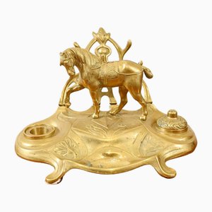 Calamaio vittoriano a forma di cavallo Ormolu