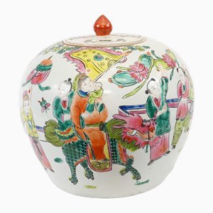 Chinese Porcelain Famille Verte Pot with Lid