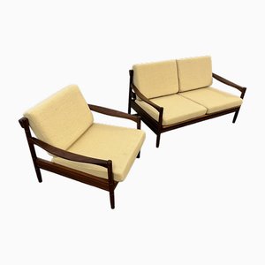 Vintage Easy Chair and Sofa, 1960s, Set of 2