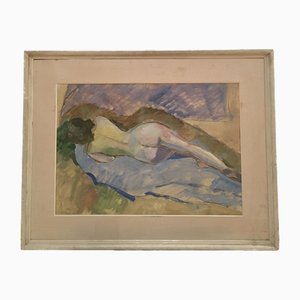 Alice Rymowicz, Femme nue allongée de dos, Watercolor on Paper