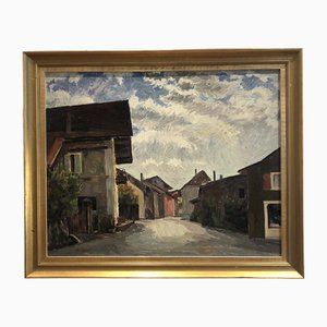 Philippe Zysset Aire-La-Ville, Oil on Canvas, Framed