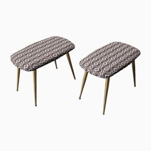 Tabourets Vintage en Laiton, 1950s, Set de 2