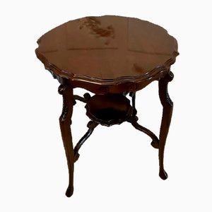 Lámpara de mesa eduardiana antigua de caoba, década de 1900