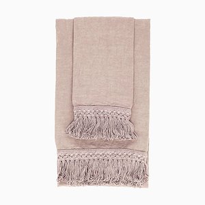Asciugamani da bagno in lino con frange lunghe di Once Milano, set di 2