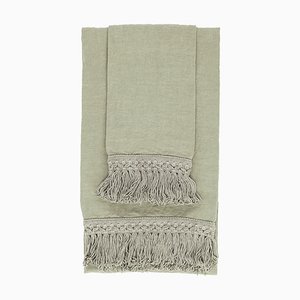 Asciugamani da bagno in lino con frange lunghe di Once Milano, set di 2