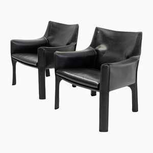 Set of Cab 414 Armchairs by Mario Bellini for Cassina, 1980s