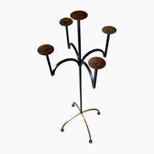 Tall Wrought Iron Candleholder, 1970s