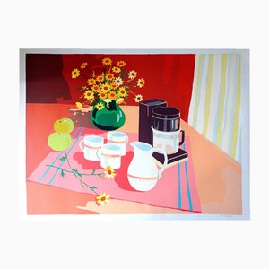 Pierre Roux, Still Life with Apples, 1970s, Lithograph