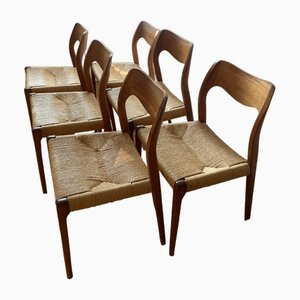 Dining Chairs by Niels Otto (N. O.) Møller for J.L. Møllers, 1960s, Set of 6
