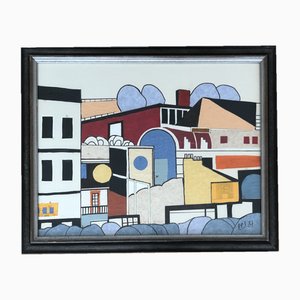 R.P.J., Architecture, 1987, Collage & Mixed Media on Paper, Framed