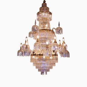 Gold-Plated Waterfall Crystal Chandelier