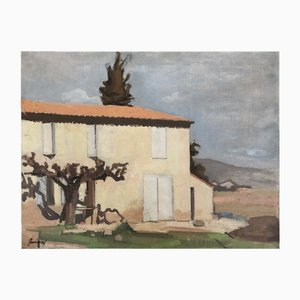 René Guinand, Paysage et maison de campagne, Öl auf Leinwand