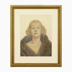 Thomas Capel Walton Smith, Portrait of a Woman, Early 20th Century, Watercolor, Framed