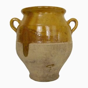 Antique French Yellow Glazed Pot, 19th Century