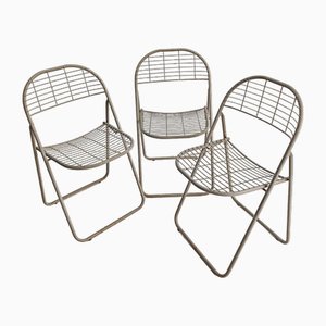 Wire Folding Chairs Niels Gammelgaard for Ikea, 1980s, Set of 3