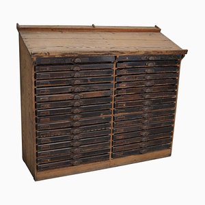 Industrial French Printers Letterpress Cabinet with Drawers, Early 20th Century