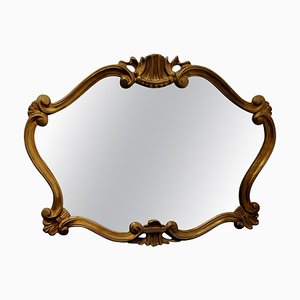 French Gilt Scallop Shaped Overmantel Mirror, 1950s