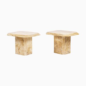Side Tables in Sienna Marble, 1970s, Set of 2