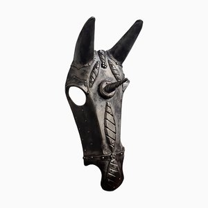 Italienische Pferdepanzer Maske aus Schmiedeeisen, 18. Jh.