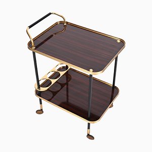Bar Cart with Bottle Holder in Formica and Brass by Ico Parisi for MB, Italy, 1960s