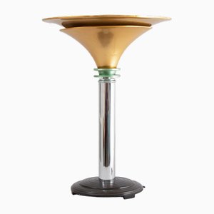 British Art Deco Uplighter Table Lamp with Bakelite Base, 1930