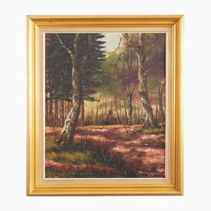 Scandinavian Artist, The Deep in the Forest, 1970s, Oil on Canvas, Framed