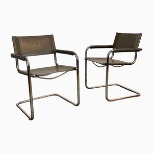 Cantilever Chairs attributed to Mart Stam & Marcel Breuer, 1980s, Set of 2