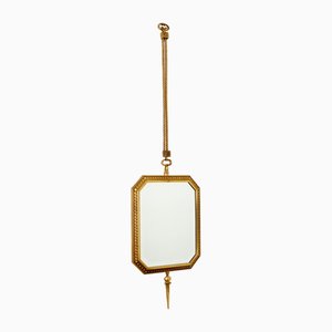 Antique French Brass Pendant Mirror, 1950s