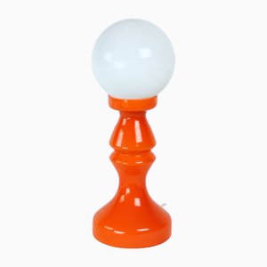 Orange Glas Tischlampe von Vitropol, Polen, 1960er