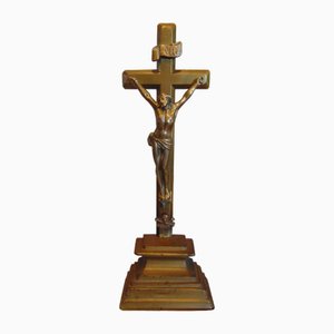 Art Nouveau Brass Standing Cross, 1890s