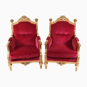 Empire Style Giltwood Chairs, Set of 2