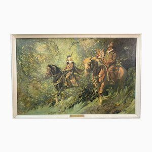 Thomas Hutchinson Peddie, James VI & Mary Queen of Scots, 1942, Oil Paintings on Masonite, Set of 2